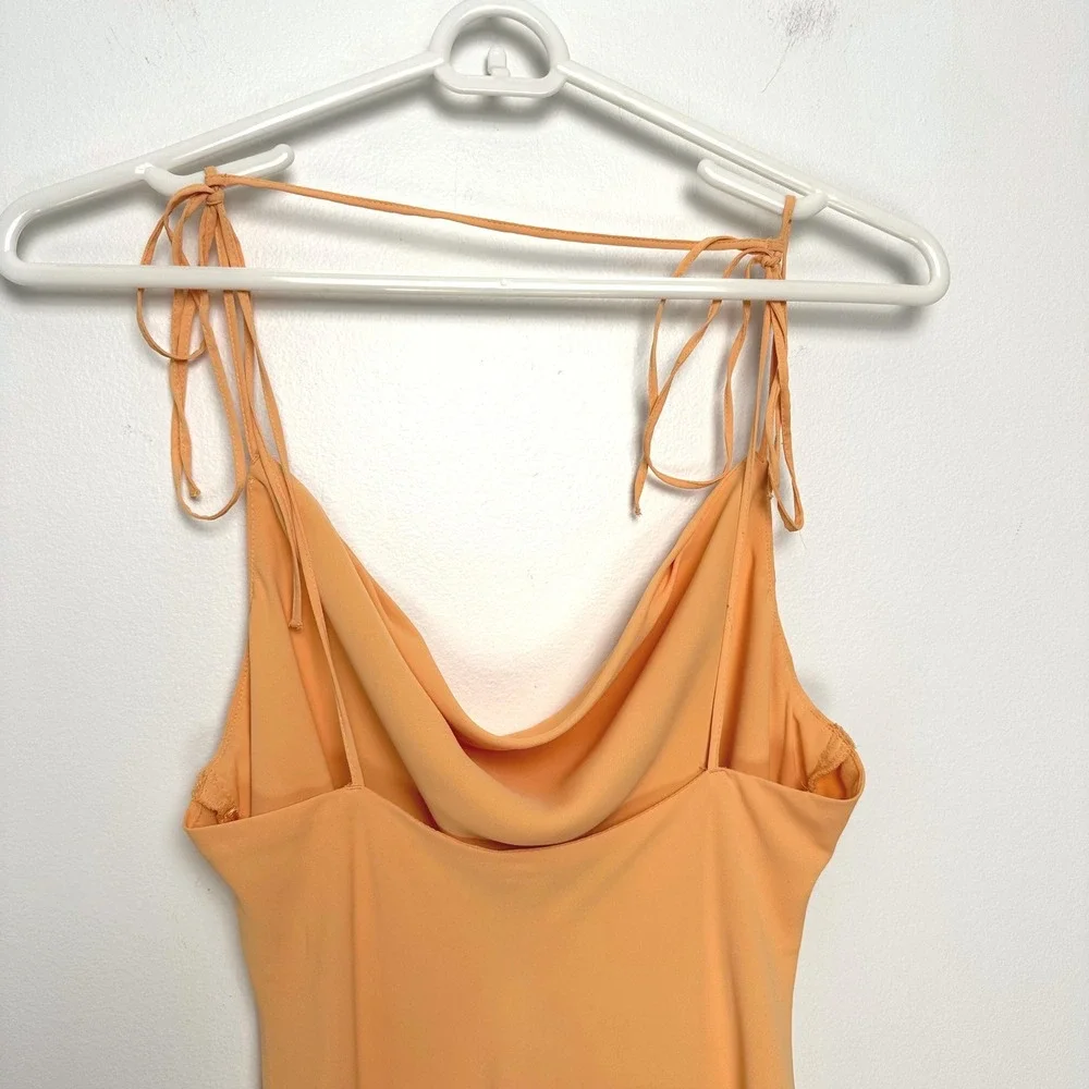 Abercrombie & Fitch Cowl Neck Tie String Slip Dress Orange Mini Dress SP